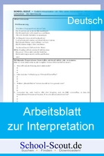 Arbeitsblätter zu "Sonntag" von Max Bolliger - Unterrichtshilfen und Kopiervorlagen zu literarischen Texten für die Sekundarstufe I - Deutsch