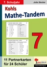 Mathe-Tandem - Partnerrechnen im 7. Schuljahr - 11 Partnerkarten für 24 Schüler - Mathematik