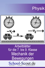 Arbeitsblätter für die Klassen 7 bis 9: Mechanik der Bewegungen - Veränderbare Arbeitsblätter Physik zum sofortigen Download - Physik