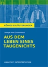 Interpretation zu Eichendorff, Joseph - Aus dem Leben eines Taugenichts - Textanalyse und Interpretation mit ausführlicher Inhaltsangabe - Deutsch