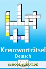 Kreuzworträtsel: "Tschick" von W. Herrndorf - Arbeitsblätter zum Knobeln - Deutsch