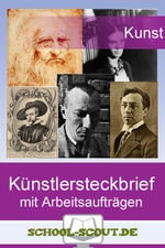 Steckbrief mit Arbeitsaufträgen - Arbeitsblätter Kunst/Werken - Kunst/Werken