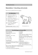 Describing wild animals - Materialkiste - Englisch begegnen in der Grundschule - Englisch