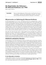 Die Organisation des Holocaust - Die Wannsee-Konferenz von 1942 - Geschichte