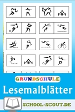 33 differenzierte Lesemalblätter zum Thema Olympische Spiele für die 1., 2. und 3. Klasse - School-Scout Unterrichtsmaterial Deutsch - Deutsch