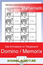 Das Einmaleins im Tiergewand - 18 Memorix und Domino-Spiele zum 1x1 - Mathematik