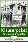 Klausuren zu Quelleninterpretationen im Paket: Weimarer Republik - Analyse und Interpretation historischer Schriftquellen - Geschichte
