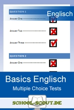 240 Multiple Choice Fragen zur Wiederholung der Basis-Strukturen Englisch - einsetzbar ab Ende 2. Lernjahr Englisch, 1. und 2. Fremdsprache - Englisch