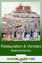 Stationenlernen Restauration und Vormärz in Deutschland - Vom Wiener Kongress bis zur Zeit vor 1848 - mit Test - mit Abschlusstest - Geschichte