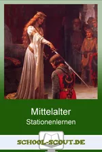 Stationenlernen Mittelalter - Von der Völkerwanderung bis zu Martin Luther - mit Test - mit Abschlusstest - Geschichte