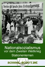 Stationenlernen Nationalsozialismus vor dem Zweiten Weltkrieg - Von der Machtergreifung bis zur Reichspogromnacht - mit Test - mit Abschlusstest - Geschichte