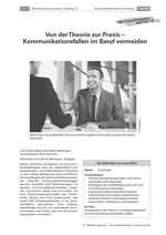 Von der Theorie zur Praxis - Kommunikationsfallen im Beruf vermeiden - Mündlich kommunizieren - Deutsch