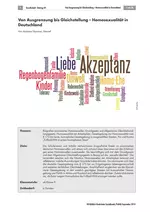 Homosexualität in Deutschland (ab Klasse 9) - Von Ausgrenzung bis Gleichstellung - Sowi/Politik