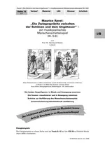 Maurice Ravel: "Die Zwiegespräche zwischen der Schönen und dem Ungeheuer" (inkl. 8 MP3-Dateien) - Ein musikpoetisches Menschenschattenspiel - Musik