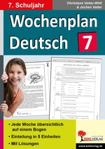 Wochenplan Deutsch - Jede Woche in fünf Einheiten auf einem Bogen - Deutsch