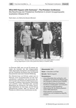 What Will Happen with Germany? - The Potsdam Conference - Die Beschlüsse der Potsdamer Konferenz in einem Gruppenpuzzle erarbeiten - Geschichte