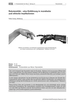 Roboterethik - Eine Einführung in moralische und ethische Implikationen. - Ethik