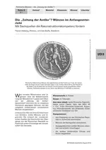 Die "Zeitung der Antike"? Münzen im Anfangsunterricht - Mit Sachquellen die Rekonstruktionskompetenz fördern - Geschichte