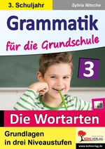 Die Wortarten - Klasse 3 - Grammatik für die Grundschule - Grundlagen in drei Niveaustufen im 3. Schuljahr - Deutsch