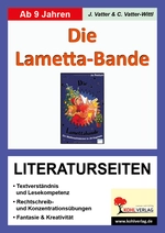 "Die Lametta-Bande" von Jo Pestum - Literaturseiten mit Lösungen - Ein Weihnachtskrimi in 24 Kapiteln - Deutsch