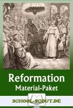 Reformation - Themenpaket zu Ursachen, Verlauf und Folgen eines weltpolitischen Umbruchs - Stationenlernen und Tests zur Reformation im Fach Geschichte - Geschichte