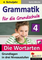 Die Wortarten - Klasse 4 - Grammatik für die Grundschule - Grundlagen in drei Niveaustufen im 4. Schuljahr - Deutsch