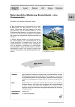 Naturräumliche Gliederung Deutschlands - eine Gruppenarbeit - Von den Alpen ins Norddeutsche Tiefland - Erdkunde/Geografie
