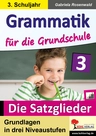 Grammatik für die Grundschule - Die Satzglieder / Klasse 3 - Grundlagen in drei Niveaustufen im 3. Schuljahr - Deutsch