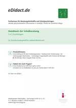 Handbuch der Schulberatung: Essstörungen bei Schülerinne und Schülern - Krankheit und Behinderung - Fachübergreifend