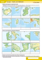 Interaktive Atlasarbeit Europa Topographie - Kopiervorlagen Erdkunde / Geografie interaktiv - Erdkunde/Geografie