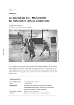 Basketball: Der Weg ist das Ziel - Möglichkeiten des motorischen Lernens im Basketball - Sport