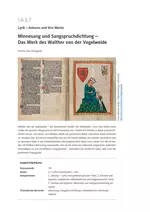 Lyrik: Minnesang und Sangspruchdichtung - Das Werk des Walther von der Vogelweide - Deutsch