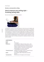 How to improve your writing style – Practising writing skills - Business communication: writing; Niveau: B1 - Englisch
