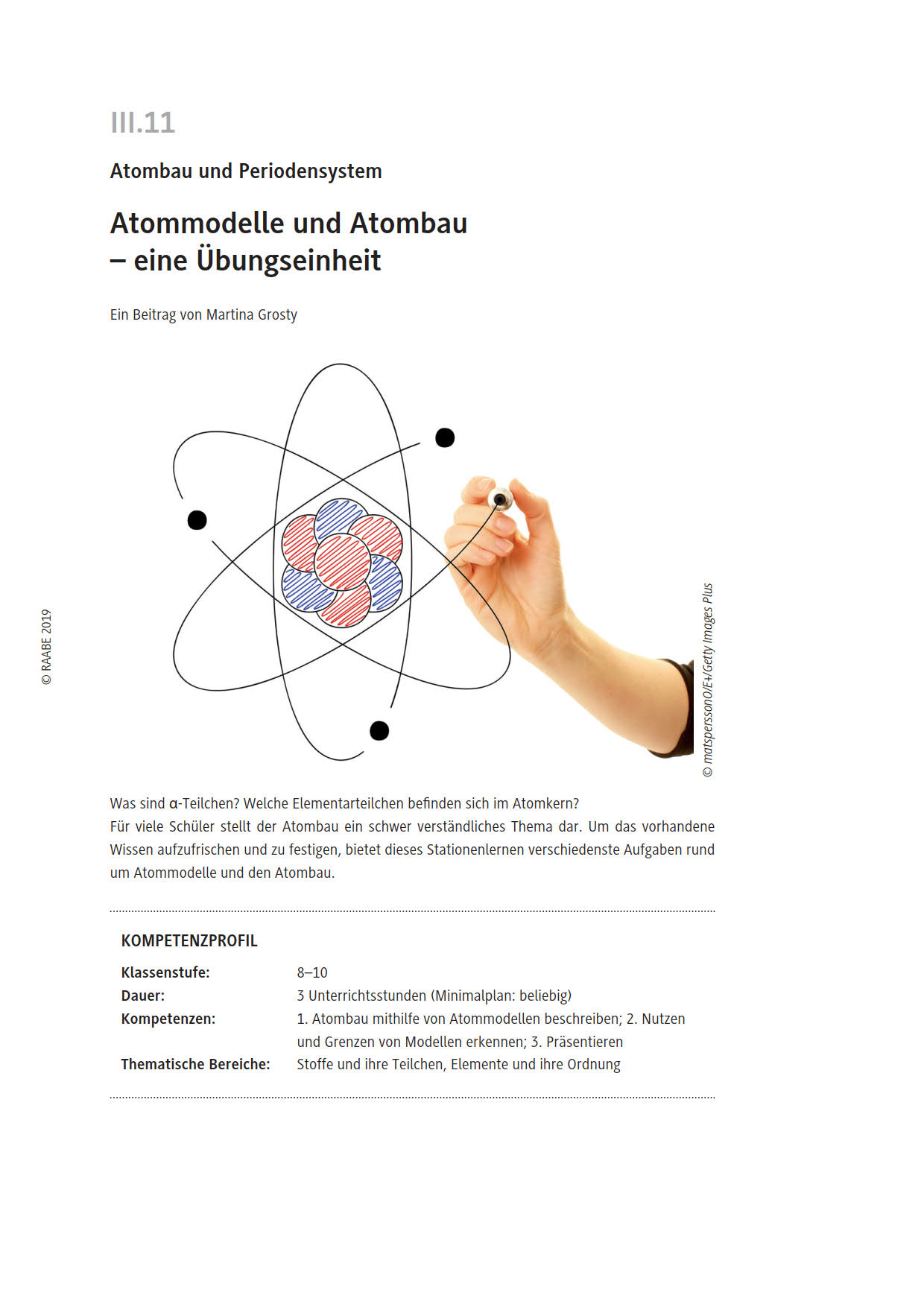 Atomodelle Atombau worksheet