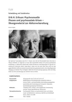 Erik H. Erikson: Psychosexuelle Phasen und psychosoziale Krisen - Übungsmaterial zur Abiturvorbereitung - Pädagogik