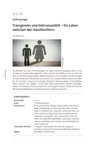 Anthropologie: Transgender und Intersexualität - Ein Leben zwischen den Geschlechtern - Ethik