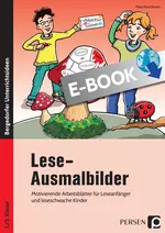 Lese-Ausmalbilder - Motivierende Arbeitsblätter für Leseanfänger und leseschwache Kinder - Deutsch