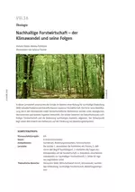 Ökologie: Nachhaltige Forstwirtschaft - Der Klimawandel und seine Folgen - Biologie