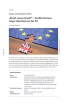 „Brexit means Brexit!“ - Europa und die europäische Union - Großbritanniens langer Abschied von der EU - Sowi/Politik
