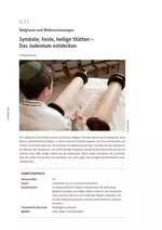 Symbole, Feste, heilige Stätten – Das Judentum entdecken - Religionen und Weltanschauungen - Religion