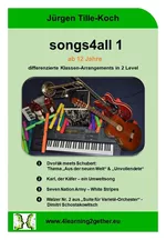 Songs4all - Gesamt-Paket - Musik in der Sekundarstufe - Differenzierte Klassen-Arrangements in 2 Niveaustufen - Musik