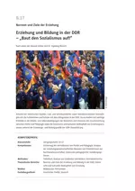 Erziehung und Bildung in der DDR - „Baut den Sozialismus auf!“ - Normen und Ziele der Erziehung - Pädagogik