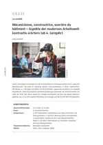 Mécanicienne, constructrice, ouvrière du bâtiment - Aspekte der modernen Arbeitswelt kontrastiv erörtern (ab 4. Lernjahr) - Französisch