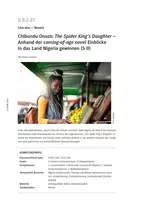 Chibundu Onuzo: "The Spider King's Daughter" - Literatur – Novels - Anhand der "coming-of-age novel" Einblicke in das Land Nigeria gewinnen - Englisch
