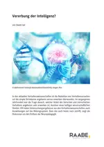 Vererbung der Intelligenz? Verhaltensbiologie (Verhaltensphysiologie) - Prüfungen und Klausuren zur Abiturvorbereitung - Biologie