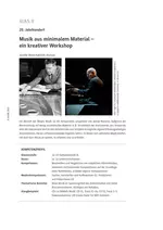 Musik aus minimalem Material - Ein kreativer Workshop - Musik des 20. Jahrhunderts - Musik