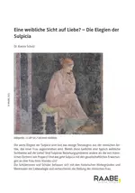 Die Elegien der Sulpicia - Eine weibliche Sicht auf Liebe? - Latein