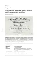 Ecossaisen und Walzer von Franz Schubert - Zwei Arrangements in Rondoform - Musik