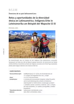 Retos y oportunidades de la diversidad étnica en Latinoamérica - Indigenes Erbe in Lateinamerika am Beispiel der Mapuche - Spanisch