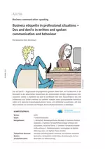 Business etiquette in professional situations, Niveau: A2/B1 - Dos and don'ts in written and spoken communication and behaviour - Englisch
